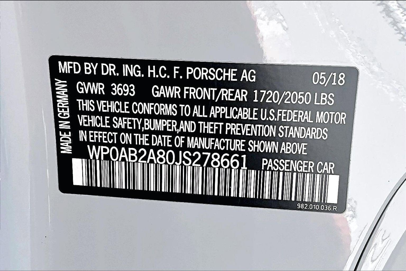 2018 Porsche 718 Cayman GTS