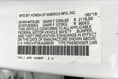 2018 Honda Accord Sedan Sport 1.5T