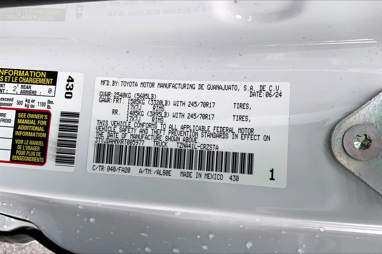 2024 Toyota Tacoma 2WD SR